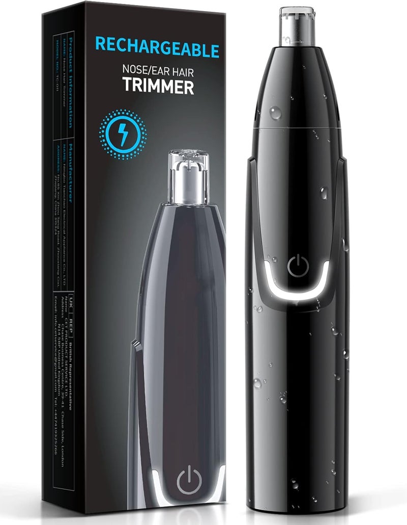 ZORAMI Rechargeable Ear and Nose Hair Trimmer - 2025 Professional Painless Eyebrow & Facial Hair Trimmer for Men Women, Powerful Motor and Dual-Edge Blades for Smoother Cutting Black - Image 1